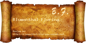 Blumenthal Florina névjegykártya